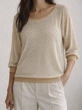 Vintage Sheer Floral Lace Open Knit Pointelle Sweater Top Scoop Neck Whimsigoth